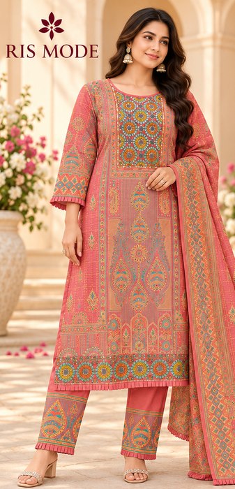 Design 10 – Coral Paisley Print 3 Piece