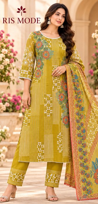 Design 11 – Lime Green Patchwork Floral 3 Piece