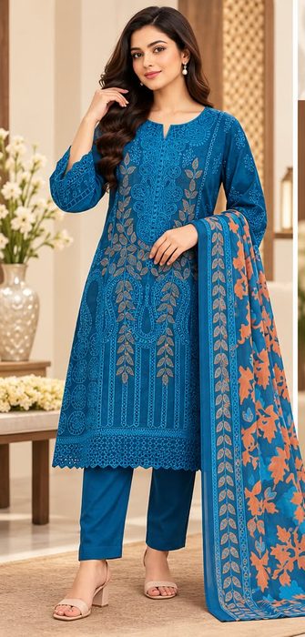 Design 06 – Royal Blue Cutwork 3 Piece