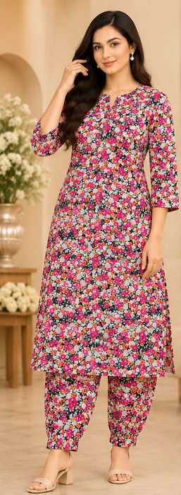 Pink Floral Top and Pant Set
