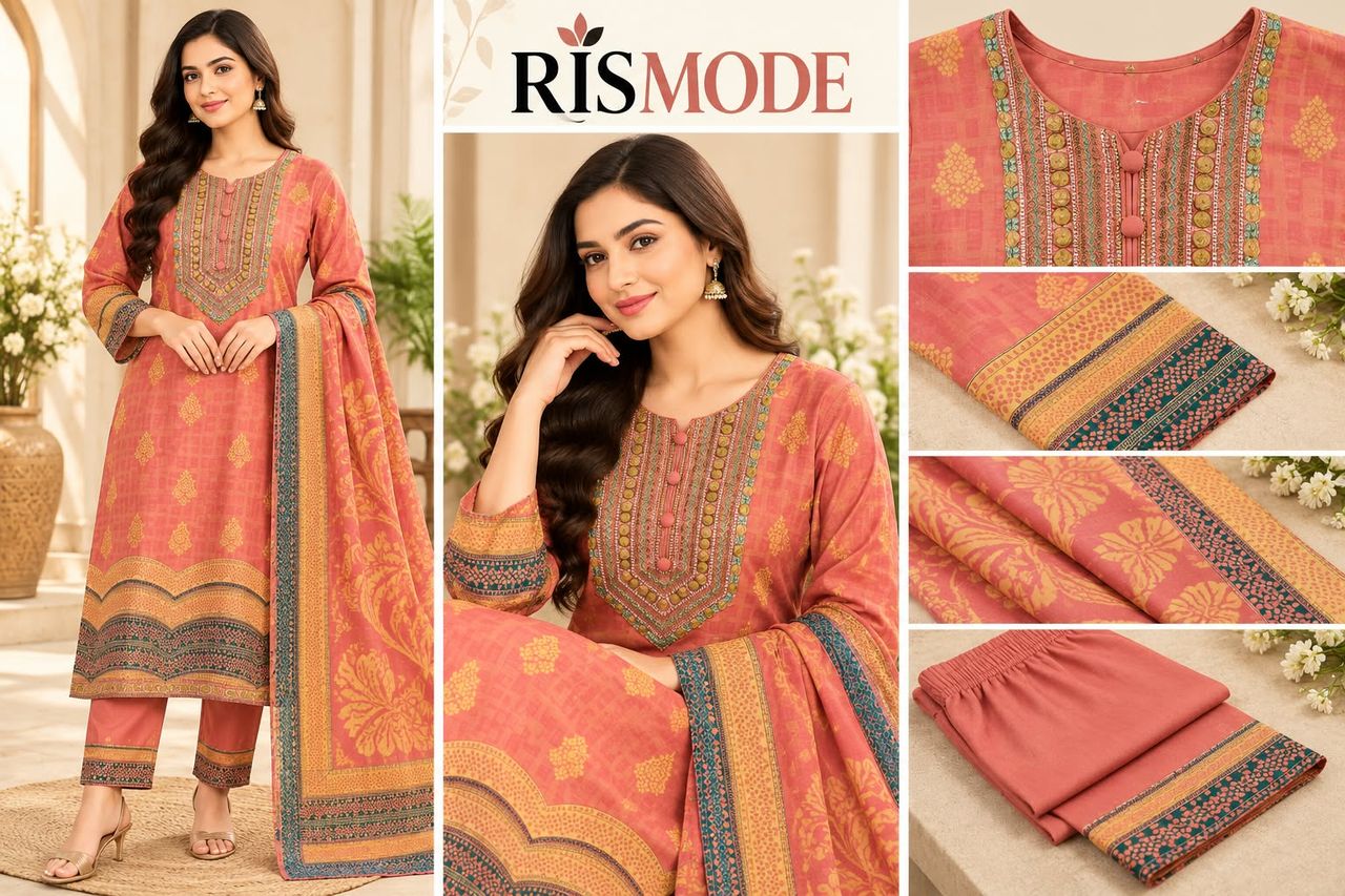 Design 07 – Coral Embroidered Yoke 3 Piece – কোরাল এমব্রয়ডারি ইয়োক থ্রি পিস